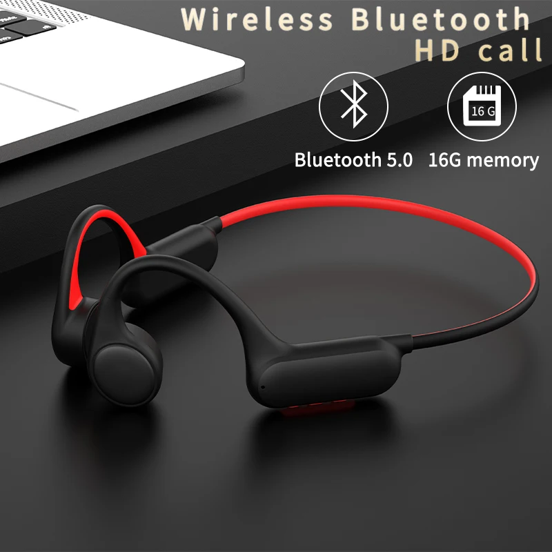 

Bone Conduction Earphone Bluetooth Swimming IPX8 Waterproof Sports Ear-mounted 16G Built-in Memory Smart Voice Headset Headphone
