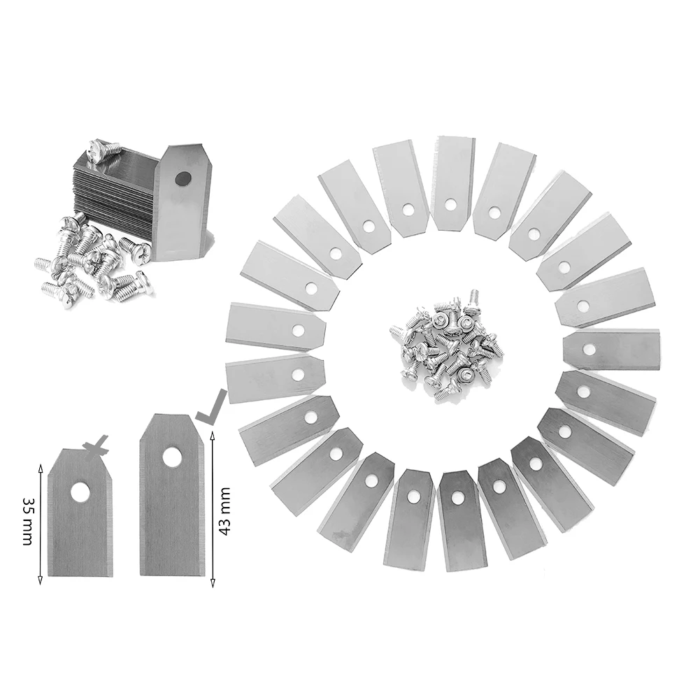 

Replace Your Robotic Lawn Mower's Blades with These 43mm Stainless Steel Blades with Titanium Coating and Always Included Screws