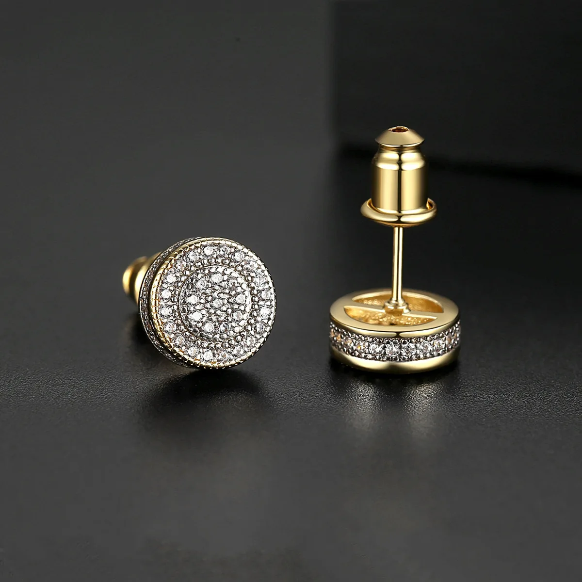

Fashion Earrings Creative New Retro Personality Full Cubic Zirconia Round Earrings Gift Wholesale Holiday Gifts Ladies Jewelry