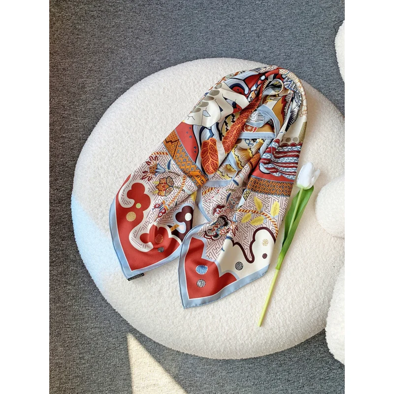 Женская бандана шелковый шарф знаменитого бренда 100 из чистого натурального