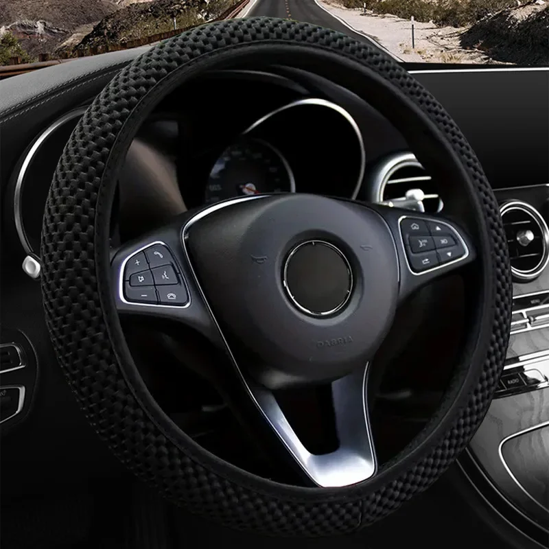 

14.57-14.96inch Automotive Steering Wheel Cover Without Inner Ring Mesh Elastic General Motors Handle Cover Protective Cover