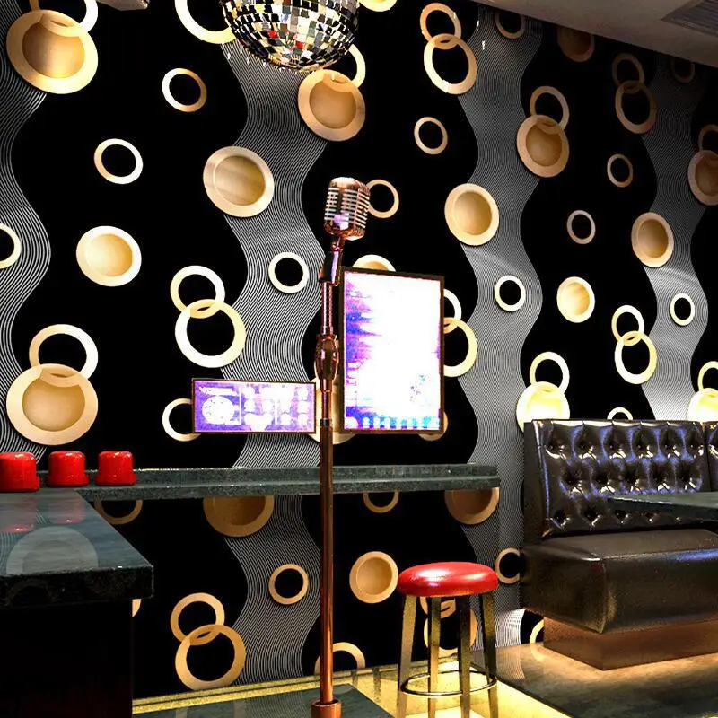 

Обои Ktv для караоке-баров, настенное покрытие, 3d стереоскопический светоотражающий специальный светящийся круглый фон для стен