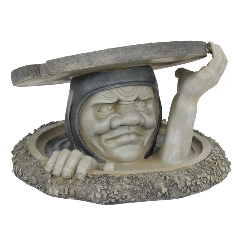 

The Dweller Below Garden Statue Resin Sculpture Ornament Outdoor Decoration Two-Tone Stone Finish Garden Decoration