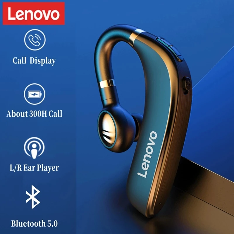 

Lenovo HX106 Bluetooth Earphone Wireless Headphone Single Ear Hook Headset Stereo Music Sports Business Driving Earbuds with Mic