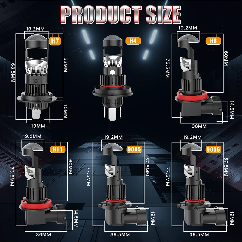 300 Вт 30000LM H7 светодиодный объектив проектора мини-лампа Canbus H11 9005 Hb3 9006 HB4