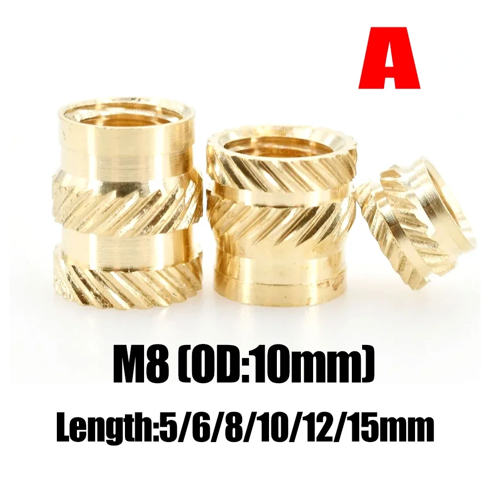 Латунная резьбовая гайка M8 термоплавкая термонакатная вставка вставная для