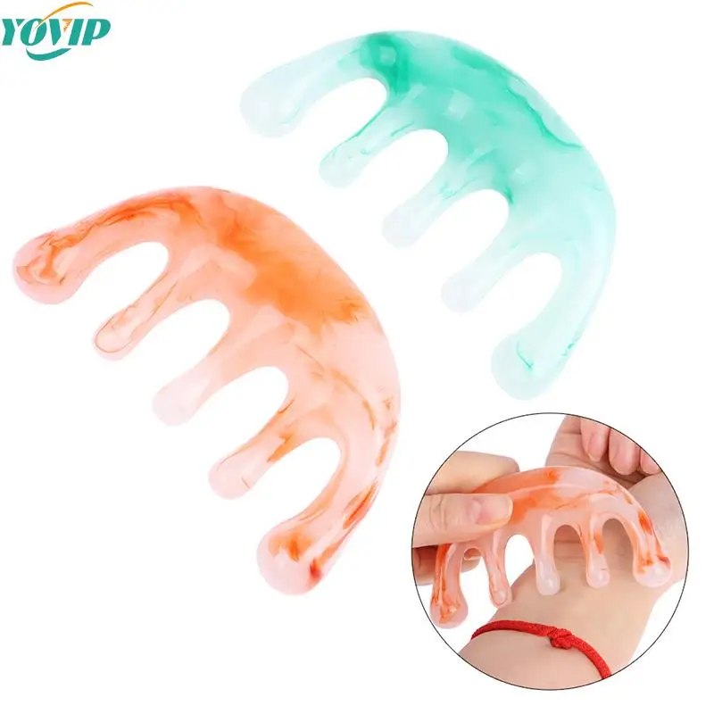 

5 зубьев, полимерная Массажная расческа для лица, массажная Расческа для спа-массажа кожи головы, щетка для мытья волос, инструменты для лица...