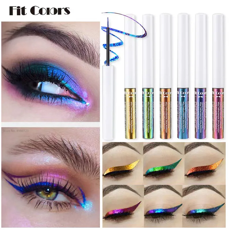 6 Colors Chameleon Liquid Eyeliner Waterproof Long Lasting Pearlescent Glitter Metallic Shiny Eyeshadow Highlight Eye Makeup