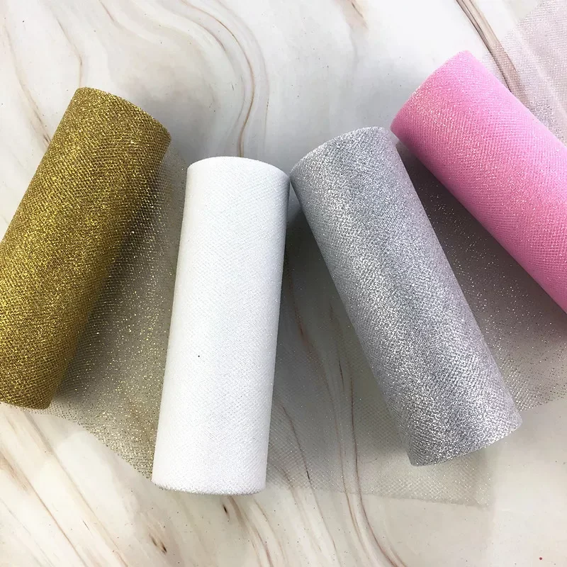 

10Yards Glitter Sequin Tulle Roll Wedding Decoration Gold Laser Organza Silver Sparkly Glitter Sequin Tulle Mesh Party Supplies