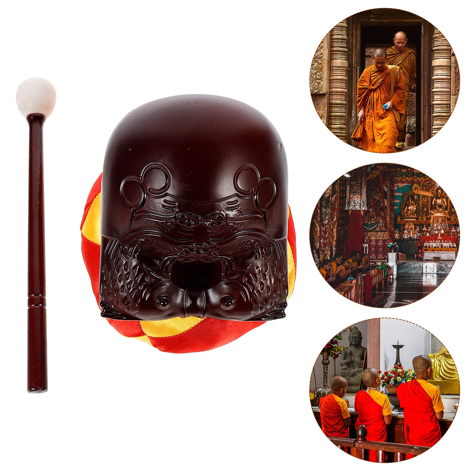 

Temple Block Bowl Drum Blocks Wood Meditation Percussion Instrument Tibetan Cushion Bell Zen Japanese Singing Sound Tingsha