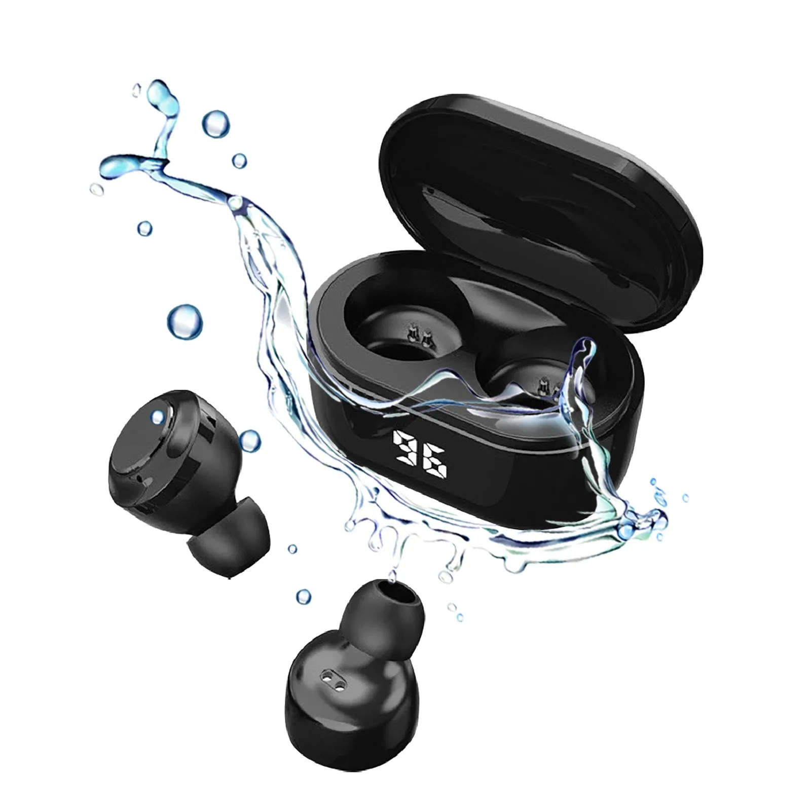 Automatic Pairing Wireless Bluetooth Earphone Led Power Display Headsets Support Hands-free Call Button Operation Headphones | Электроника