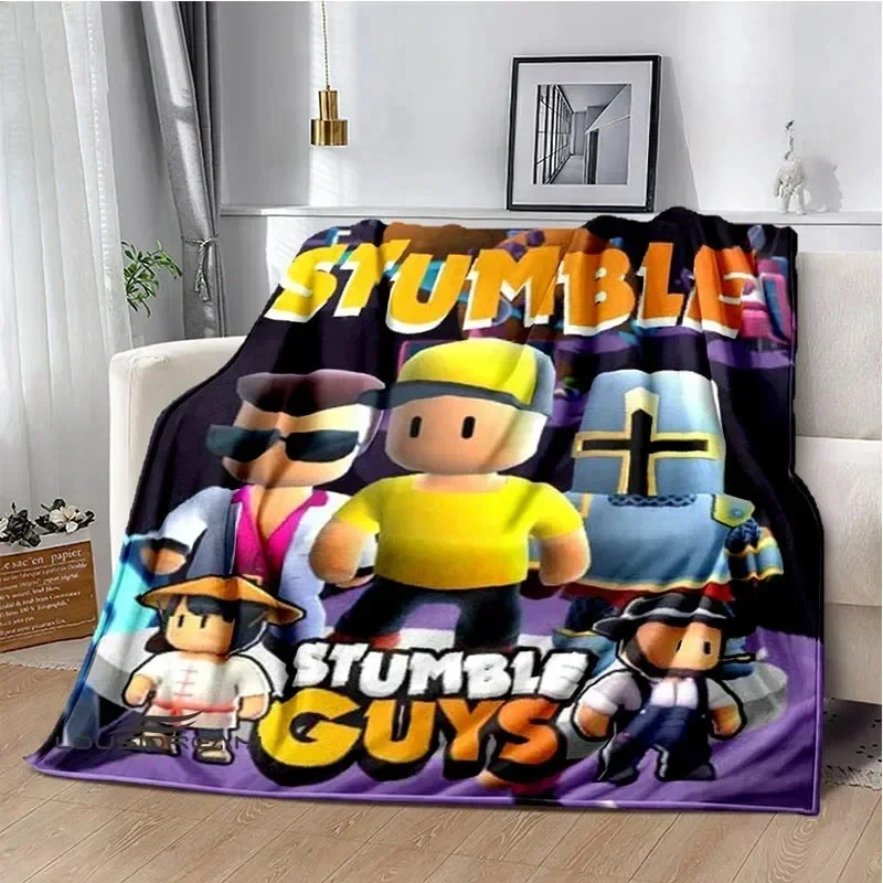 Одеяла с 3D принтом Game Cartoon Stumble-guys теплое фланелевое одеяло мягкое и удобное