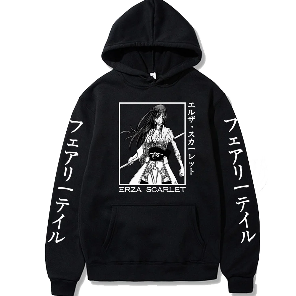 

Anime Fairy Tail Print Hoodie Sweatshirts Loog Sleeve Erza Scarlet Streewear Pullover Sweatshirt