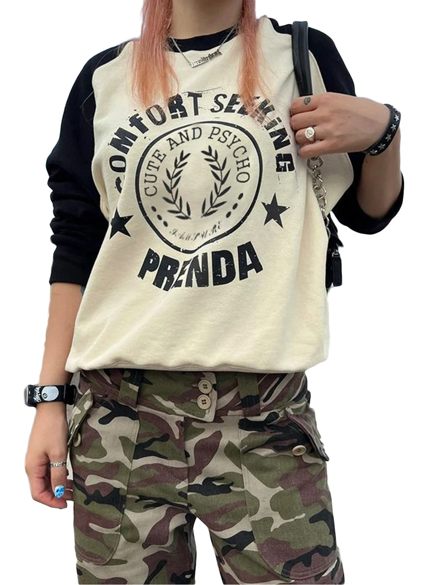 

Женская толстовка с длинным рукавом и круглым вырезом, на осень/зиму