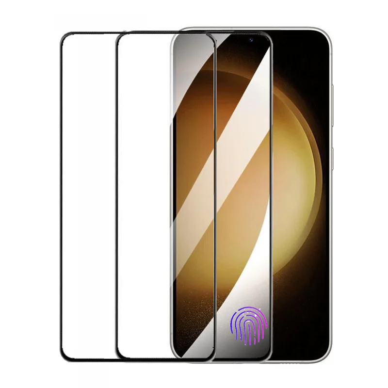

Закаленное стекло с полным покрытием для Samsung Galaxy S23/S22/S21 Plus/S23 +/S22, защитная пленка для экрана с разблокировкой по отпечатку пальца, стеклянна...
