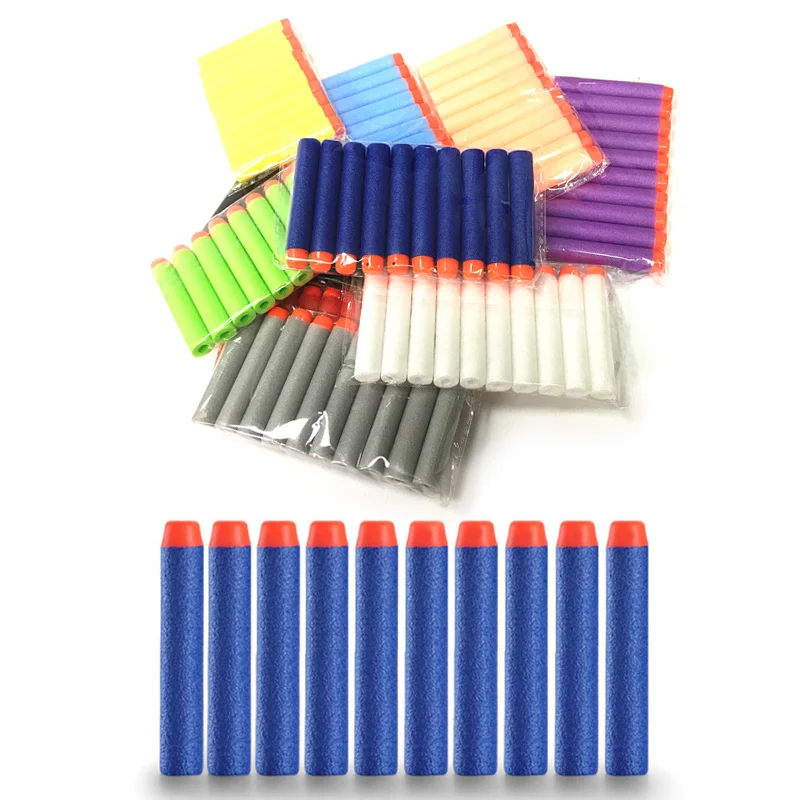 

100pcs For Nerf Bullets EVA Soft Hollow Hole Head 7.2cm Refill Bullet Darts for Nerf Toy Gun Accessories for Nerf Blasters