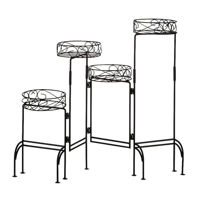 

Four-Tier Screen 9x6.5x24.75" Flower Pot Base Display Stand Home Garden Patio Multiple Flower Pot Holder Shelf