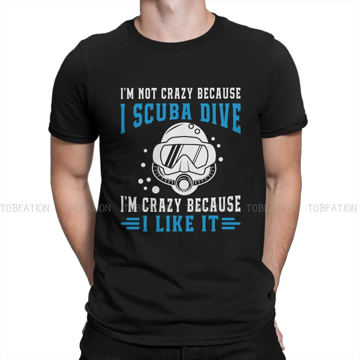 

Креативная футболка для дайвинга с аквалангом, Мужская футболка для дайвинга с аквалангом, безумно нравится, футболка из чистого хлопка с круглым вырезом