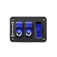 3 gear rocker switch blue led black panel belt line yacht racing car refitted 12v20a combination toggle switch