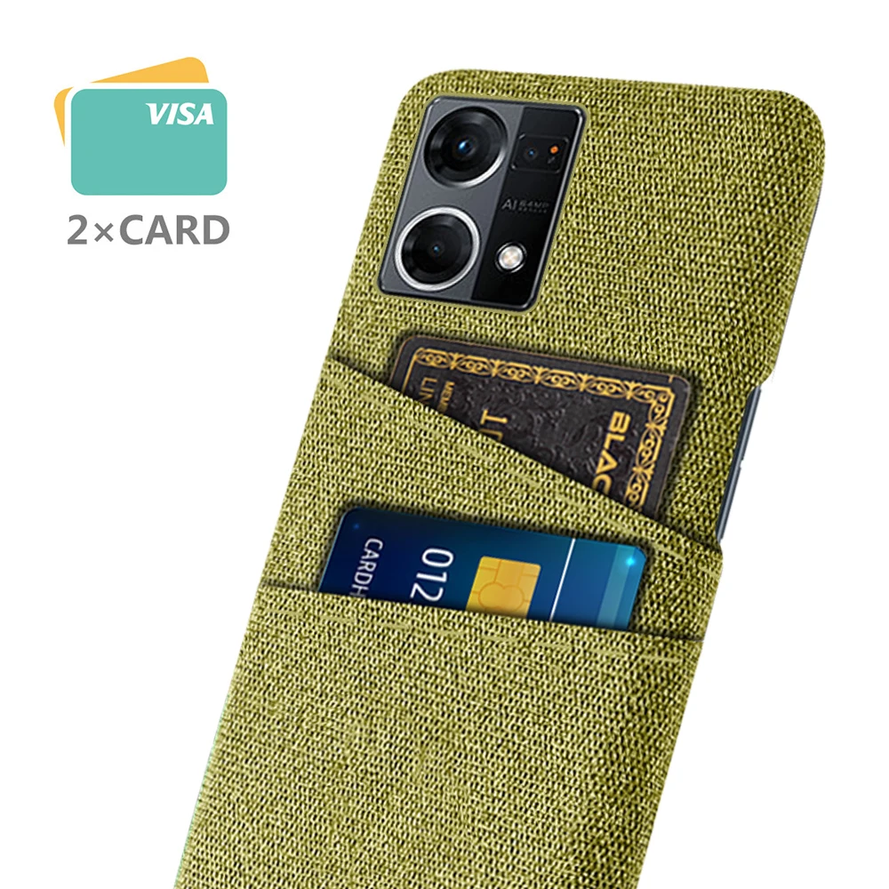 

Case For Oppo Reno 7 4G Case Dual Card Fabric Cloth Luxury Business Cover For Oppo Reno7 4G Coque For Reno 7 Reno7Z 7 Lite Funda