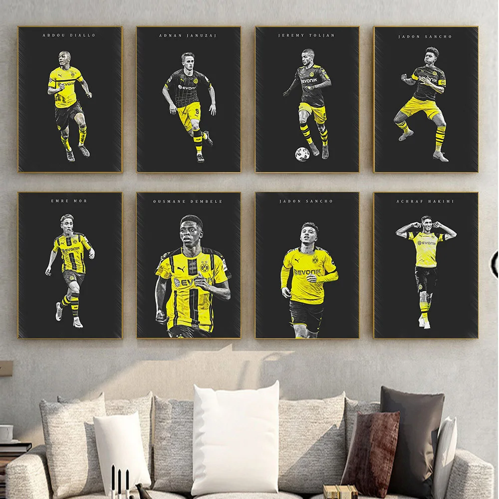 

Modern Fashion Canvas Painting Star Football Player Wall Art Poster Living Room Bedroom Home Decoration Mural