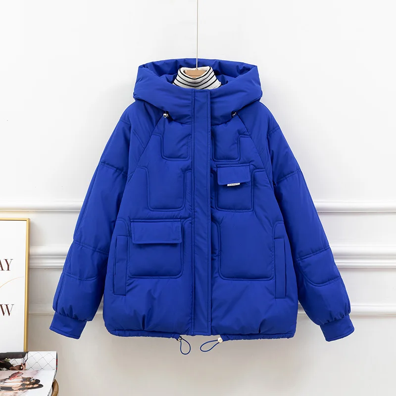 Women's Winter Jackes 2022 New Down Cotton Padded Coat Short Hooded Loose Fashion Versatile Thick Coat