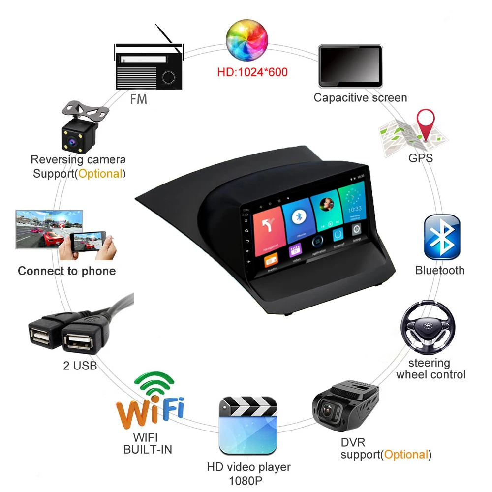 9 &quot2 Din Автомобильный мультимедийный плеер 4G Carplay Android Wifi GPS навигация Авторадио