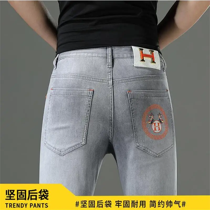 

MEW High Quality Men's Classic Embroidery Bees Jeans Fashion Unique Design Trousers Pants Size 28-40