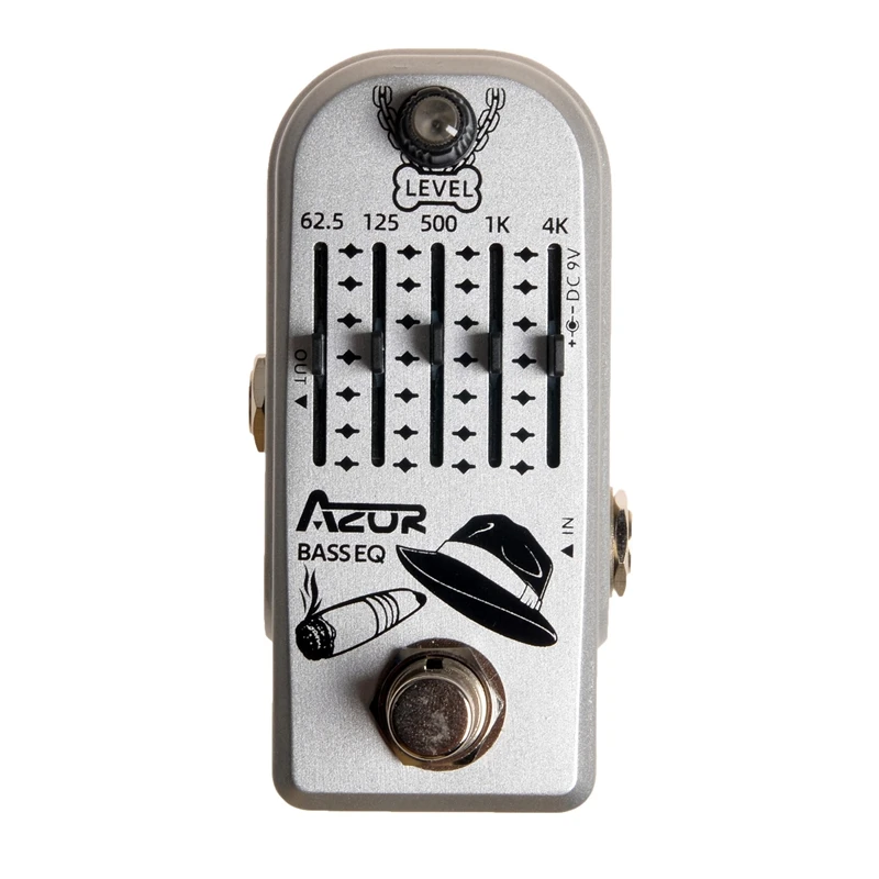 

AZOR 5 Band Bass EQ Guitar Effects Pedal Aluminium-Alloy Guitar Distortions Effect Pedal with True Bypass