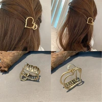 small heart gripper metal women elegant gold geometric metal hair claw hair clips headband hairpin fashion girl hair accessories