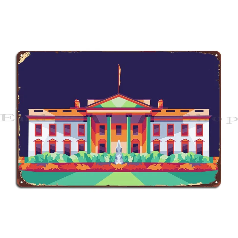 

White House America InWPAP Metal Sign Party Club Pub Designs Classic Tin Sign Poster