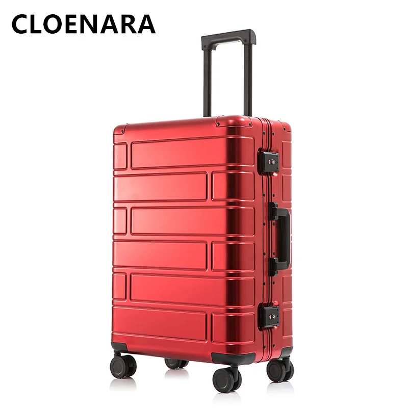 

COLENARA 20"24"28 Inch The New Suitcase Men's Full Aluminum Magnesium Alloy Business Trolley Case Students Rolling Luggage