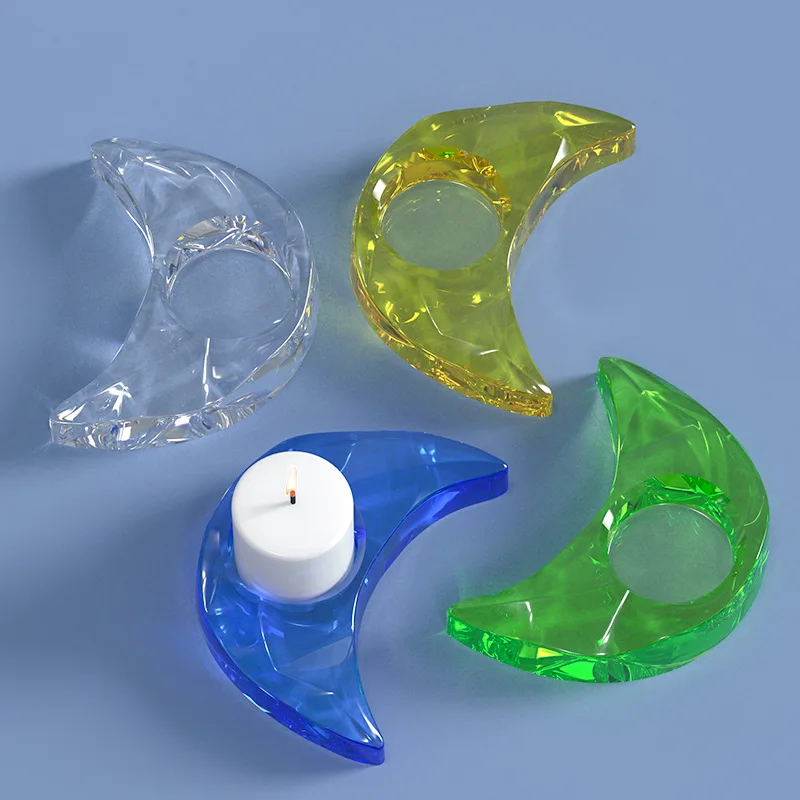 

Moon-shaped Cut Candle Holder Storage Table Silicone Mould DIY Crystal Epoxy Resin Mold