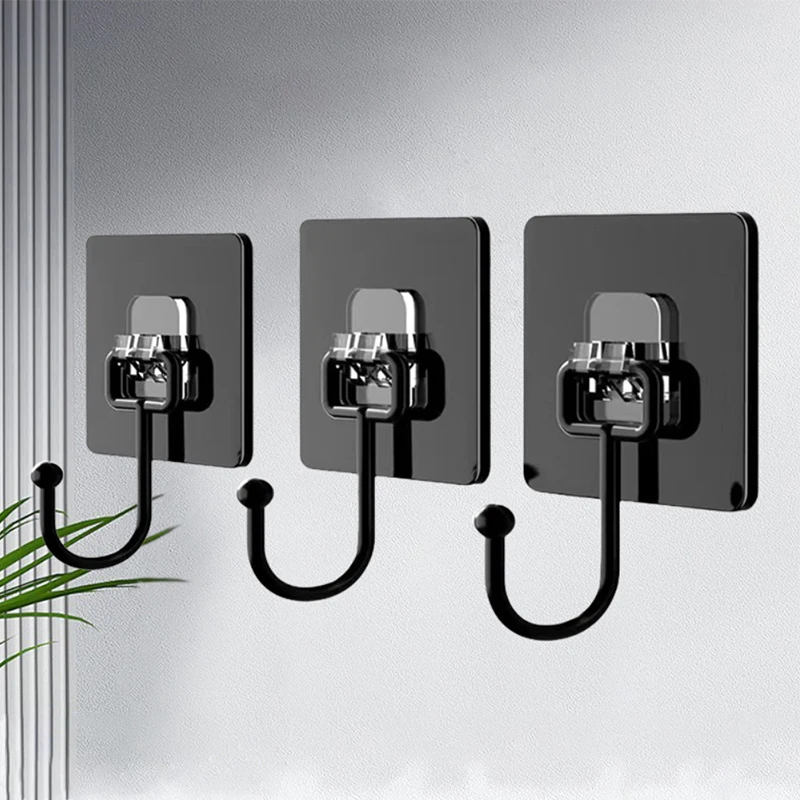 Hat Keychain Kitchen Hook Clothes Black Adhesive Multifunctional Bathroom Transparent Accessori Wall Strong Hook Hook Door
