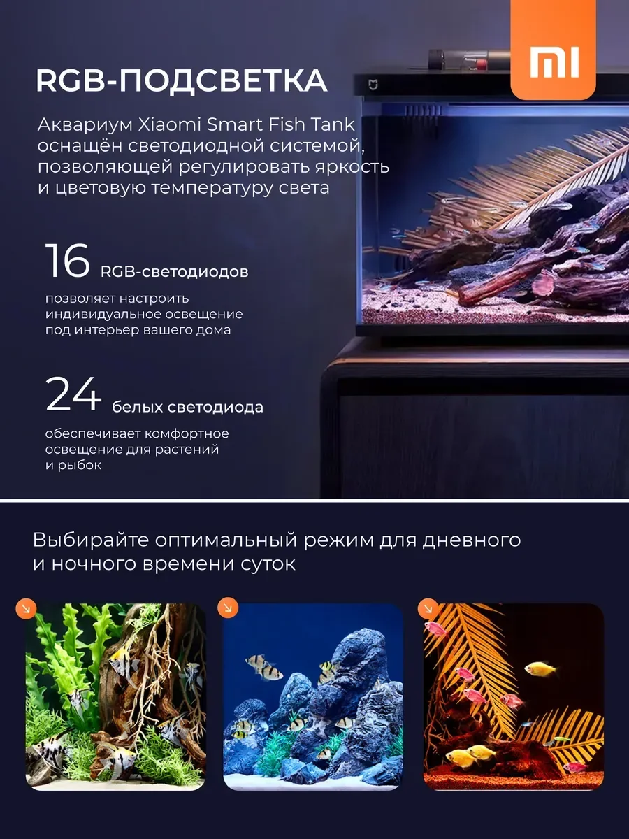 Фото Умный аквариум 20 литров с фильтром и подсветкой для рыбок №2