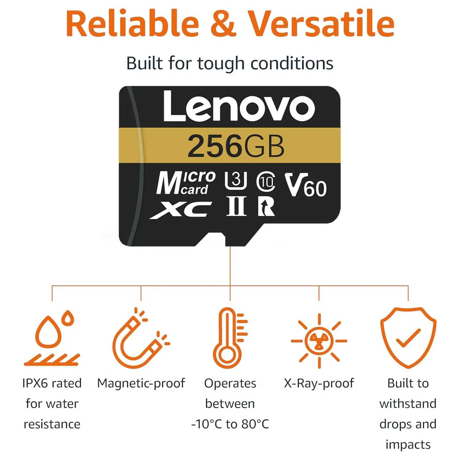 Фото Карта памяти Lenovo Extreme Pro V30 U3 SD 128 ГБ 256 ГБ 512 ГБ, высокоскоростная карта Micro TF SD для телефона, камеры, дрона DJI №5