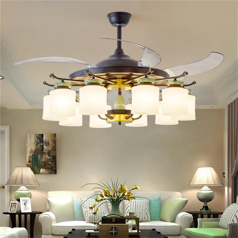 Современный Невидимый вентилятор AOSONG роскошный потолочный для гостиной