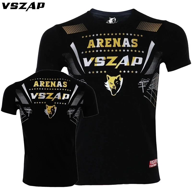

VSZAP Men MMA T-shirt Muay Thai Tee Shirt Femme Mma Boxing Fighting Judo Hipster T Shirt Tops Boxeo Kickboxing Running Cloth