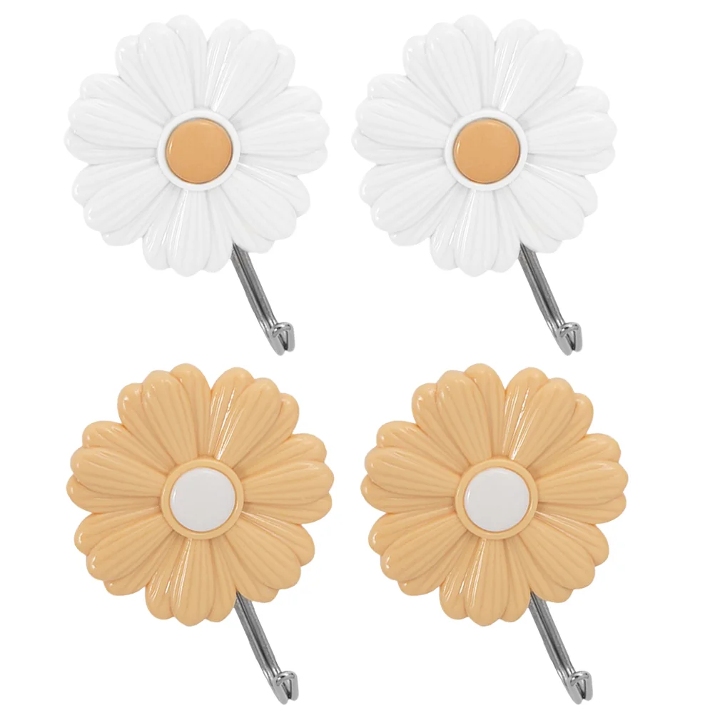 

Cabilock Backpack Kitchen Storage 4Pcs Strongly Adhesive Wall Hook Decorative Daisy Hook