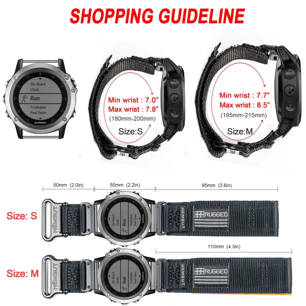Compatible With Quickfit 20mm 22mm 26mm Garmin Watch Band Nylon Replace Wrist Strap For Fenix 7 6 5  Instinct Tactix