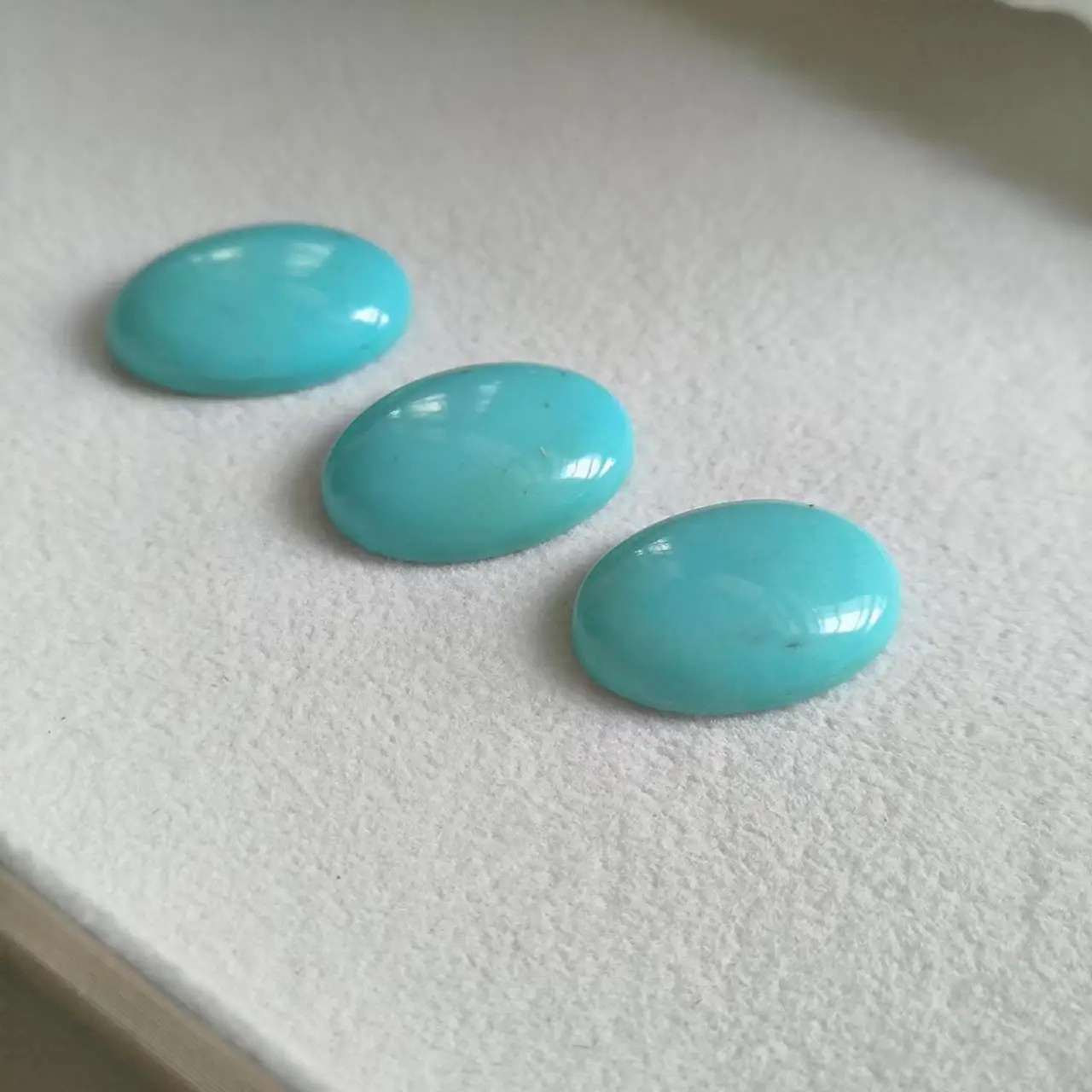 

3.5g/lot Natural Oval Turquoise Nonporous studded ring pretty blue precious accessories gem jewelry amulet folk-custom diy taki