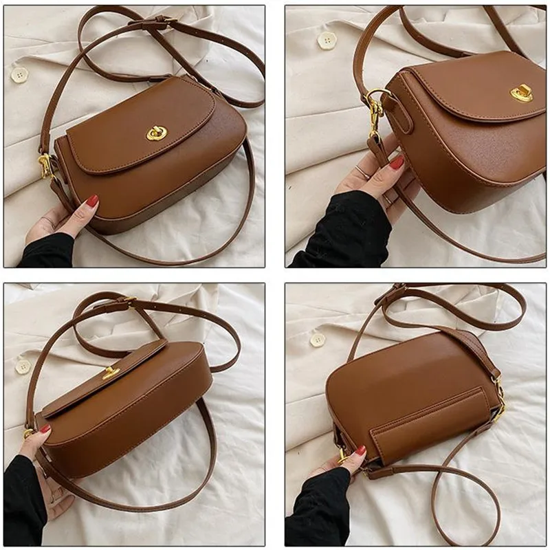 2023 Fashion Women Bags Solid Color Leather Crossbody Bags For Women Simple Ladies Messenger Bag Small Shoulder Bags Female