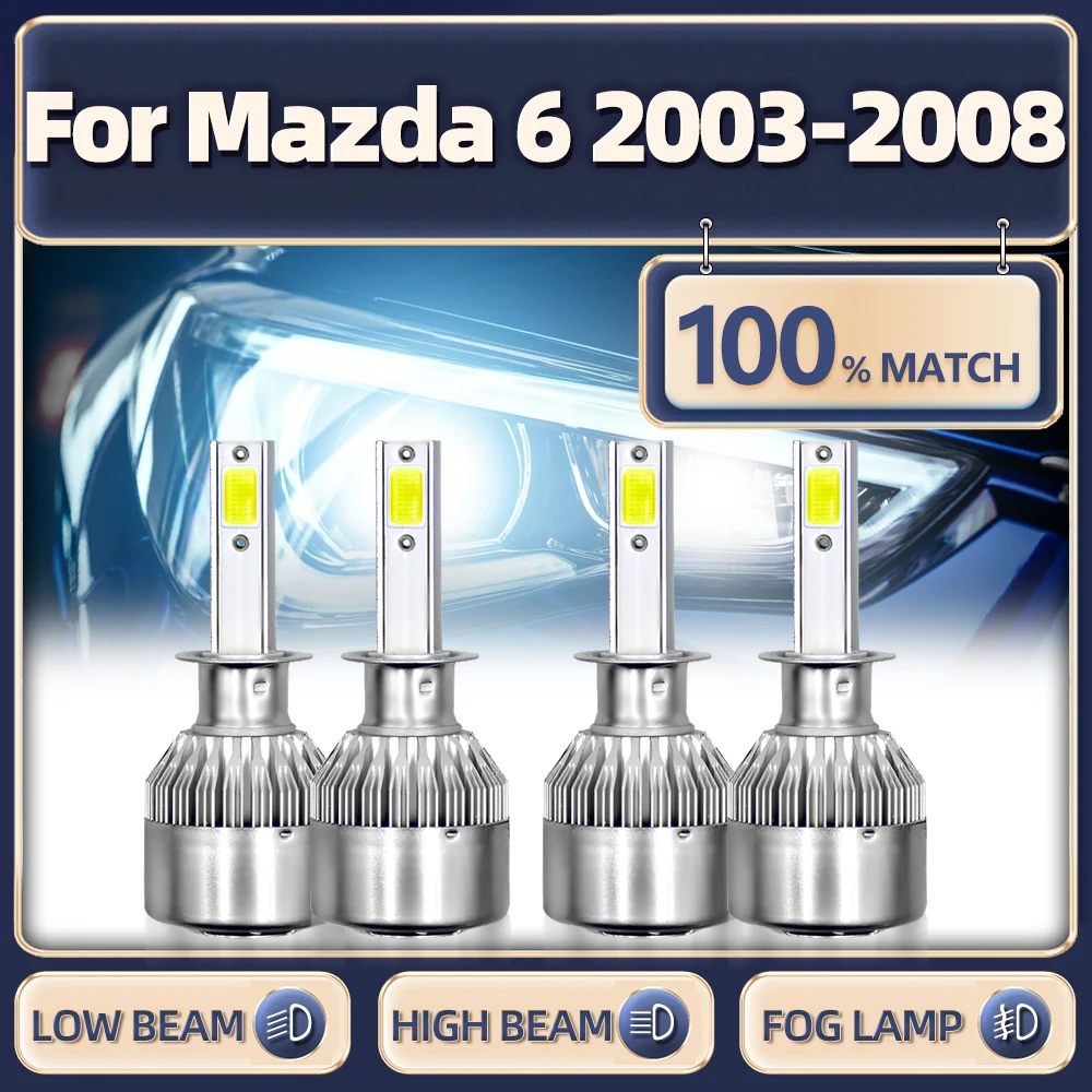 

240W 40000LM Canbus светодиодный передняя фара H1 Turbo Lamp 12V 6000K дальний и ближний свет для Mazda 6 2003 2004 2005 2006 2007 2008