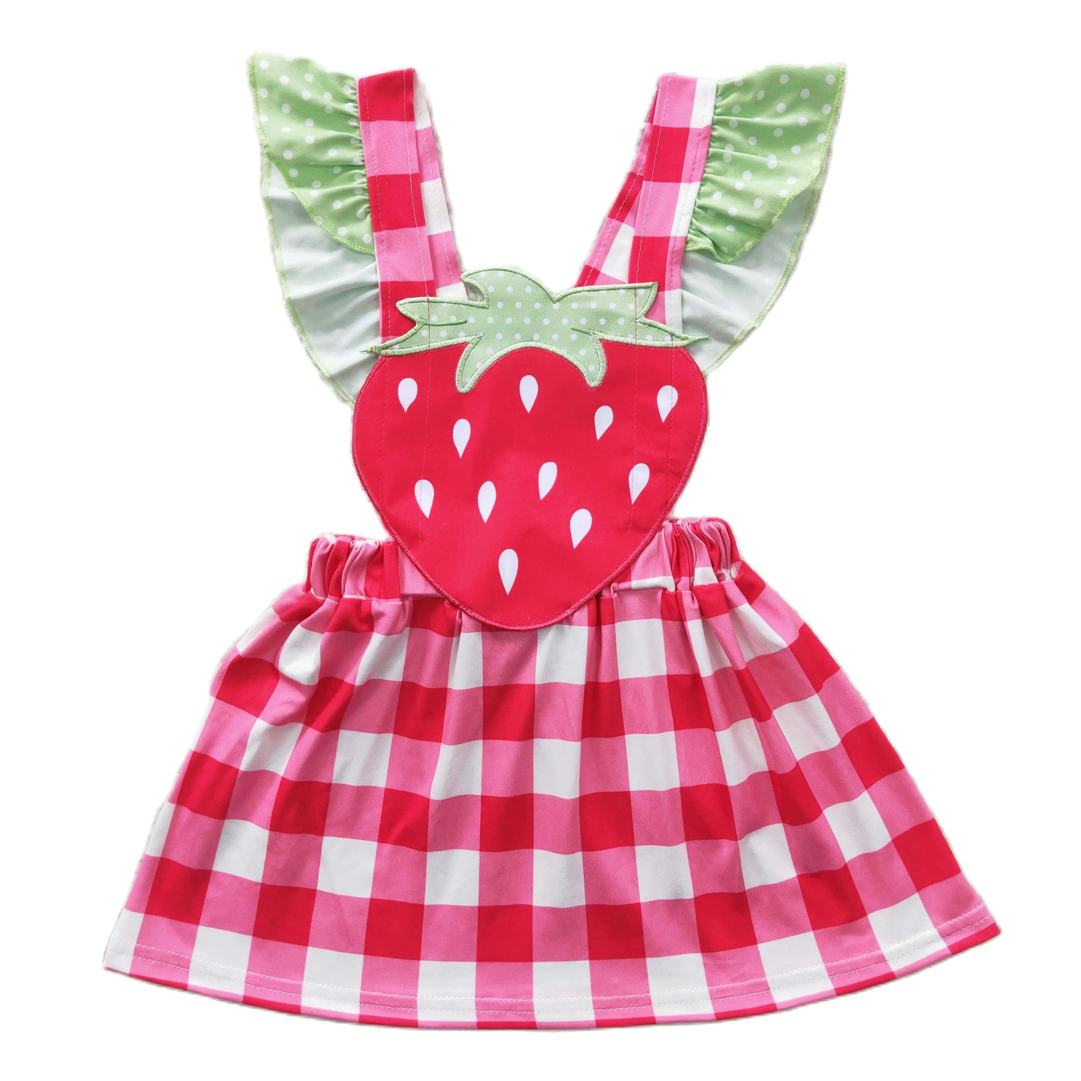 

Girls Dresses 2023 Summer sleeveless Cotton Dress for Children's Clothing Princess Kids Cute Strawberry Snaps Holiday Dress