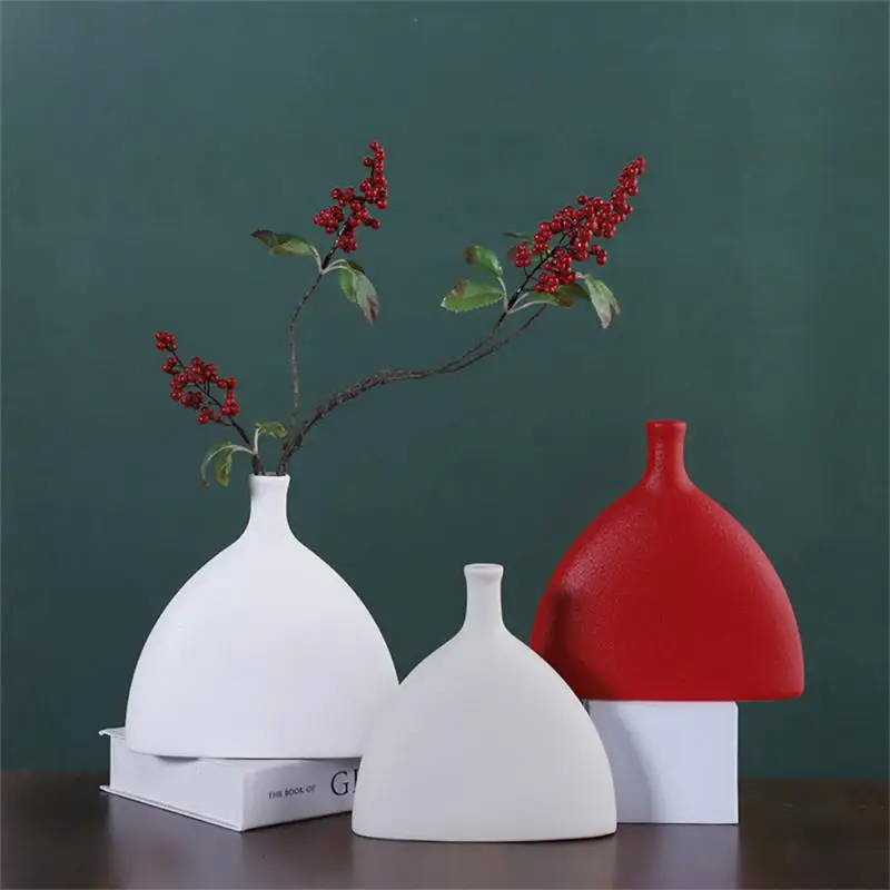 

Ceramic Vases Fashion Simple Vase Flower Pot Basket Home Living Room Decoration Accessories Interior Office Desktop Decor Gift