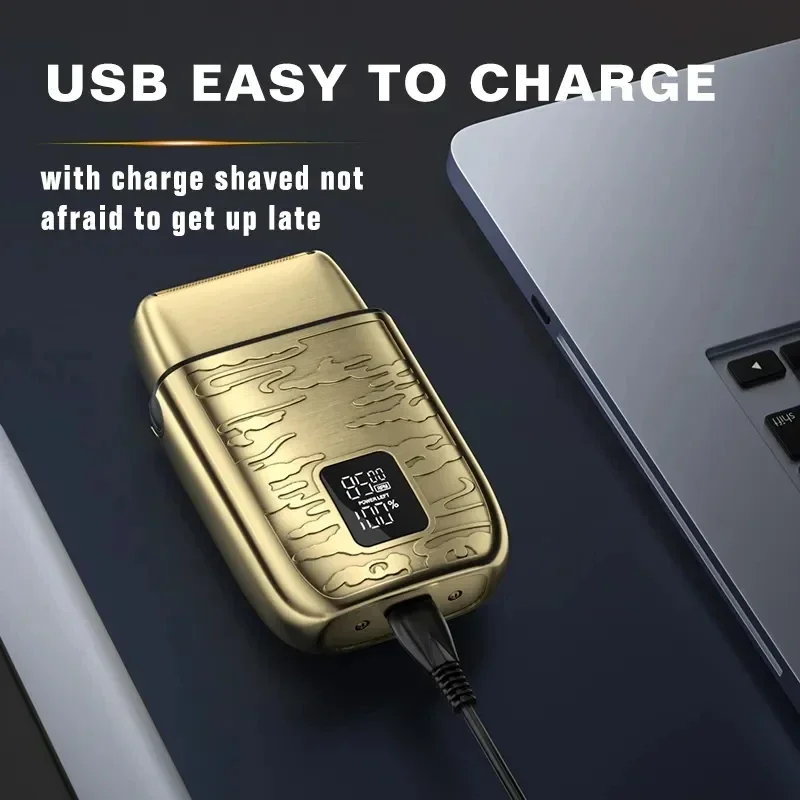 Мужской триммер RESUXI водонепроницаемый для волос с двойной фольгой IPX6