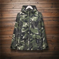 mens fashion hooded windbreaker jacket spring autumn casual outdoor camouflage windproof jacket korean trench coat men