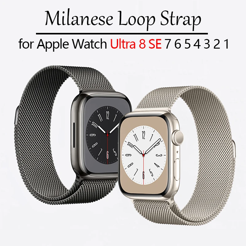 

Ремешок «Миланская петля» для Apple Watch Band 45 мм 41 мм 44 мм 40 мм 49 мм 38 мм 42 мм 44 45 мм, браслет для iWatch Series Ultra 8 7 se 3 4 5 6