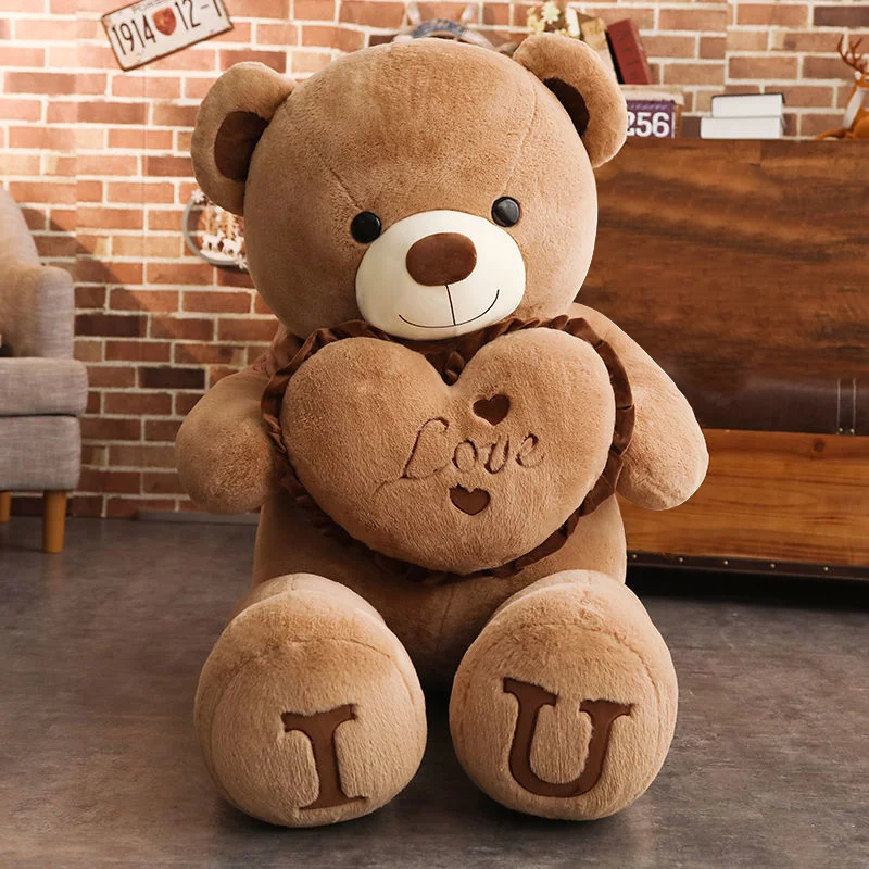 100cm Big I LOVE YOU Teddy Bear Plush Toy Lovely Huge Stuffed Soft Bear Doll Lover Bear Kids Toy Birthday Gift For Girlfriends 3