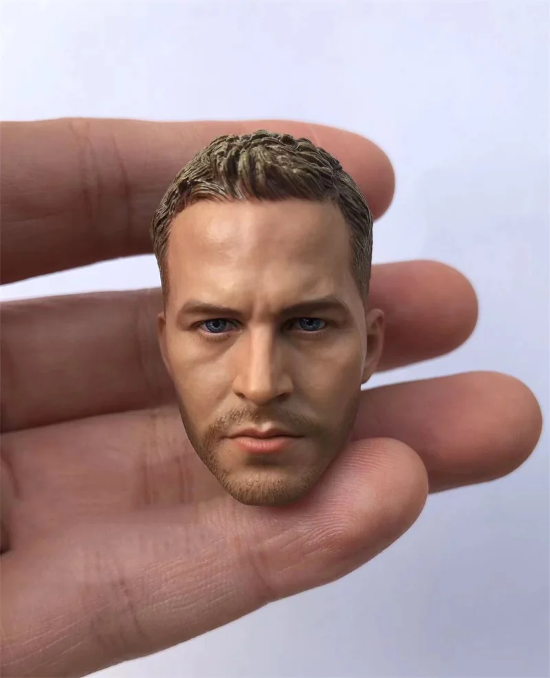 

1/6 Male Racing Match Paul Car Superstar Head Sculpture Carving Model Fit 12inch Action Figures Collect DIY